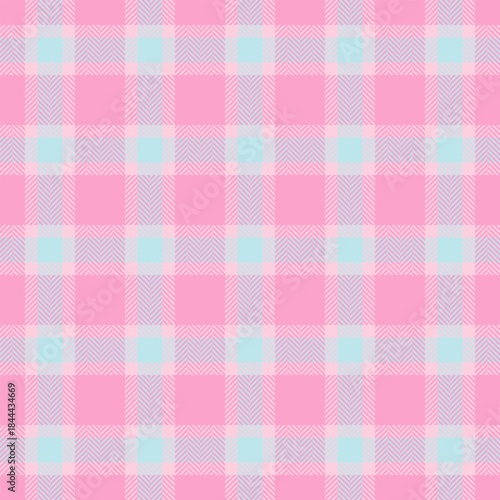 Idea background check tartan, iconic plaid pattern texture. New year seamless textile vector fabric in light and pink colors.