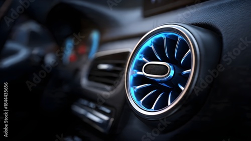 Illuminated Air Vent in a Modern Car Interior