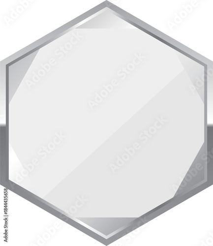 高級感のあるシンプルな六角形フレーム　ホワイト＆シルバー