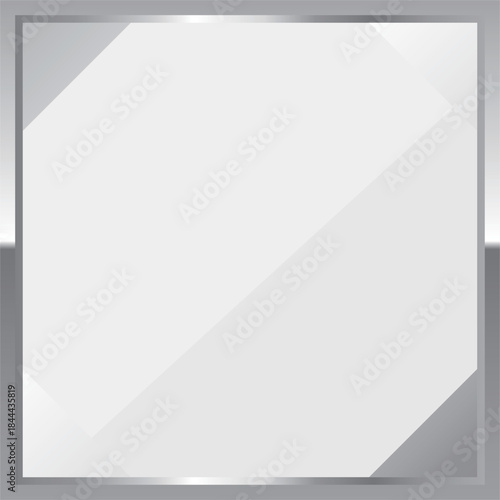 高級感のあるシンプルな四角形フレーム　ホワイト＆シルバー