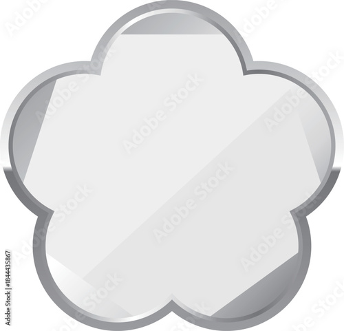 高級感のあるシンプルな梅型フレーム　ホワイト＆シルバー