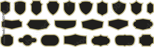 Vintage Black and Gold Labels and Shields Collection, Luxury Badge and Emblem Vector Set