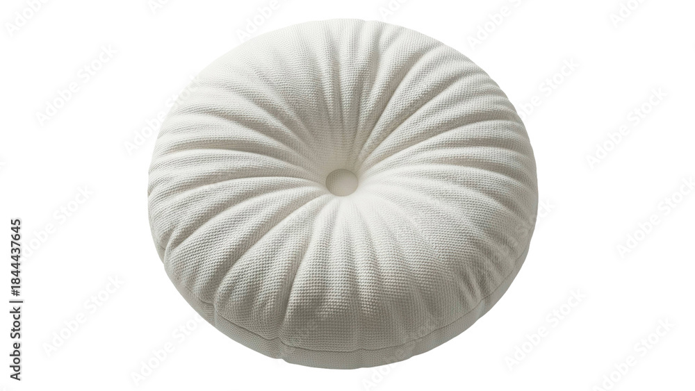 Obraz premium White Round Tufted Pillow