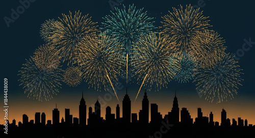 fireworks in the city