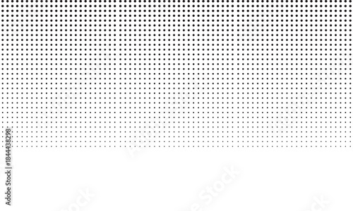 Abstract Halftone Dot Gradient Background. Minimal monochrome halftone dots forming a smooth gradient, suitable for modern design, digital graphics, print layouts, and creative visual backgrounds.

