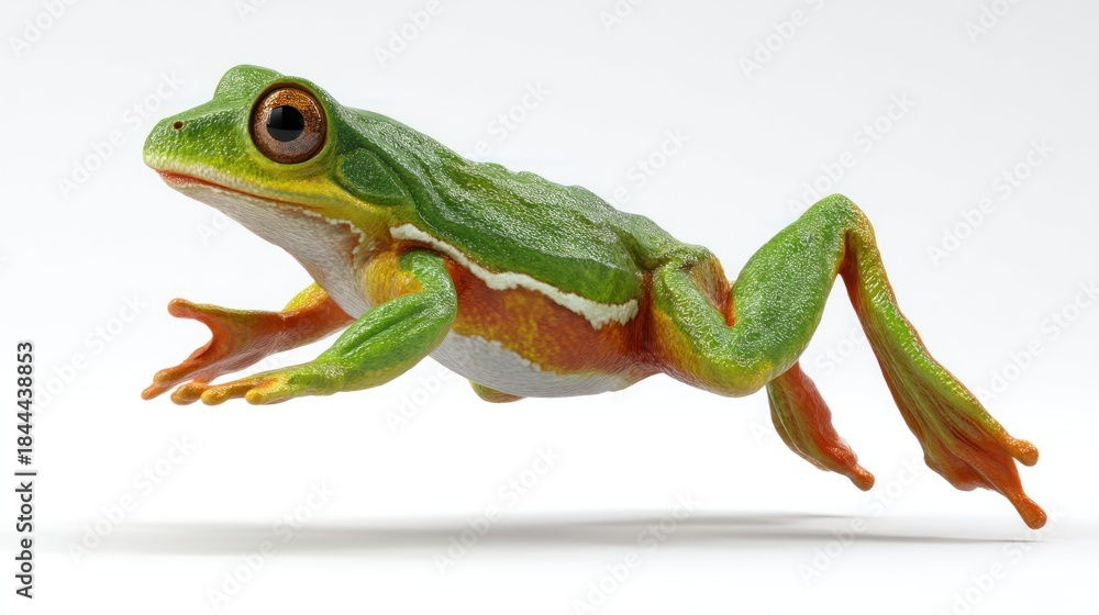 Fototapeta premium 3D render of frog in leaping motion