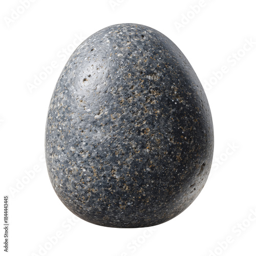 Unique Gray Egg With Marble Pattern Displayed on a White Background During Li...