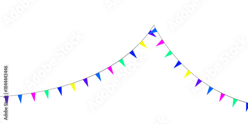 Colorful Bunting Flags Vector on Transparent Background – Decorative Pennant Garland for Party, Festival, New Year Celebration, Event Decoration and Creative Design