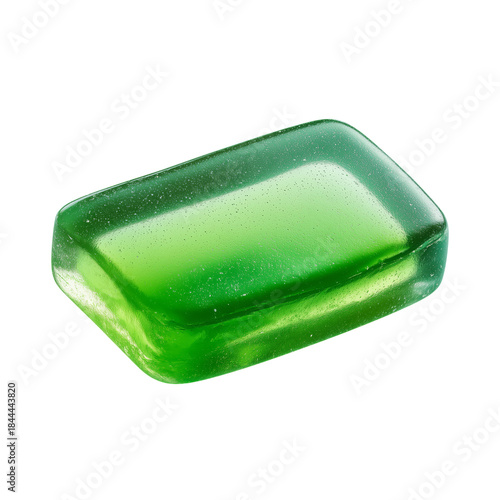 Green Soap Bar Displayed on a White Surface in a Well-Lit Setting