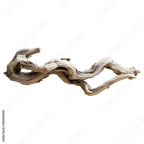 Twisted Piece of Wood Sits on a Plain Background Showcasing Its Unique Shape ...