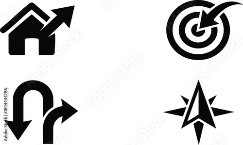Direction, Strategy, Target, and Navigation Arrow Icons