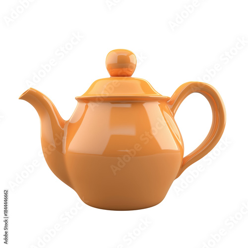 Bright Orange Teapot Sitting on a Plain Background in a Kitchen Setting With ...