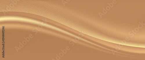 Abstract gold lines background with light effects. vector