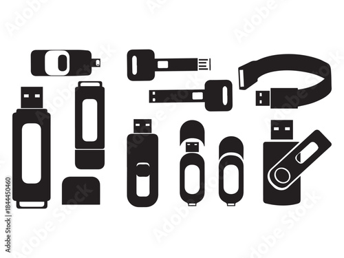 Simple USB Memory Vector Icons