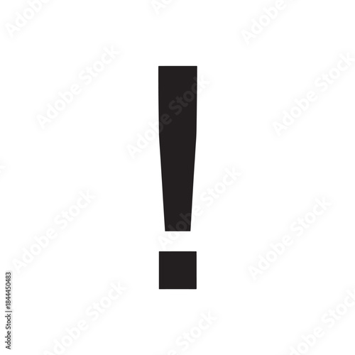 Stark Black Exclamation Mark Graphic on a Clean White Background