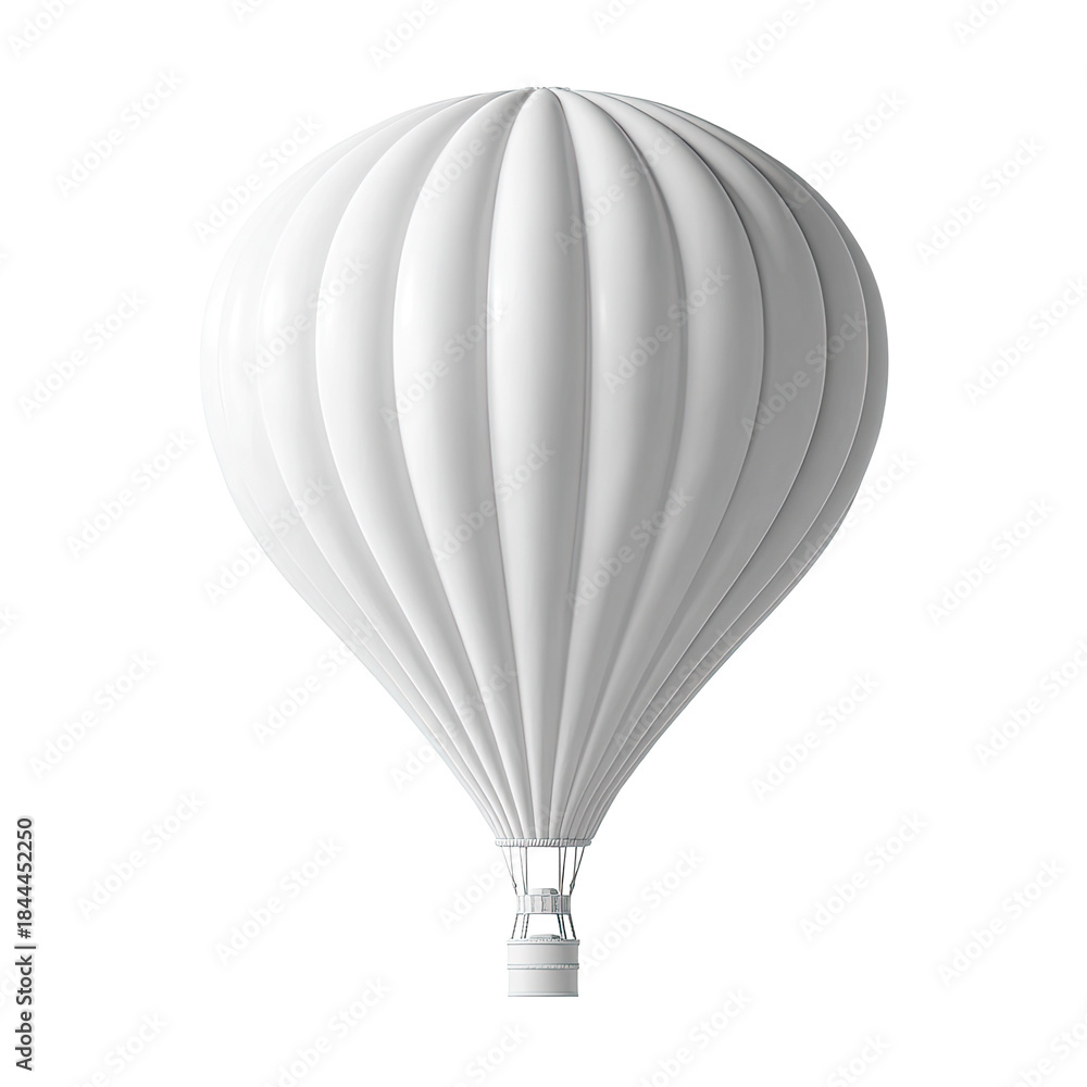 Obraz premium Render of a white hot air balloon against a transparent background
