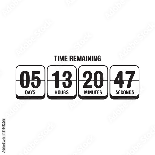 A digital timer displays the remaining time in days hours minutes and seconds