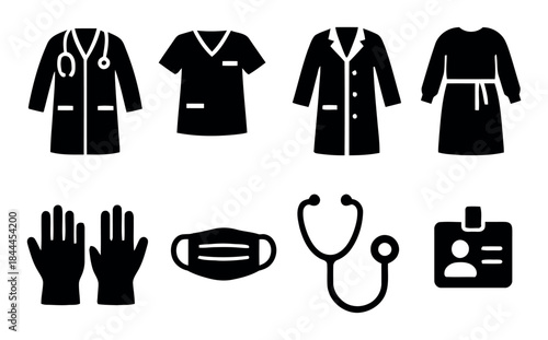 Medical attire and tools healthcare doctor