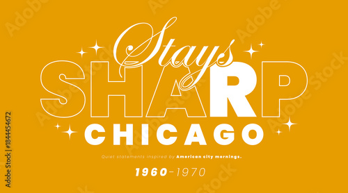 Chicago-themed text typography. Perfect for T-shirt printing.
