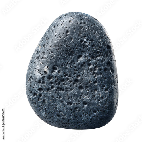 Dark Pumice Stone With Rough Texture Displayed on a Plain Background