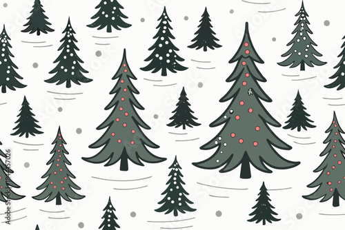 christmas trees seamless pattern
