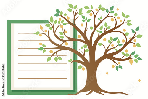 abstract tree with green leaves