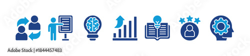 Training banner web icon vector illustration concept for education with coaching, teaching, knowledge, development, learning, experience and skills icons.
