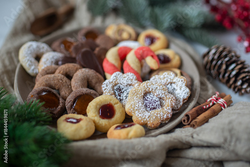 german christmas cookies in Christmas setting