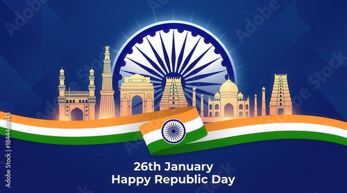 26 january india republic day poster design.