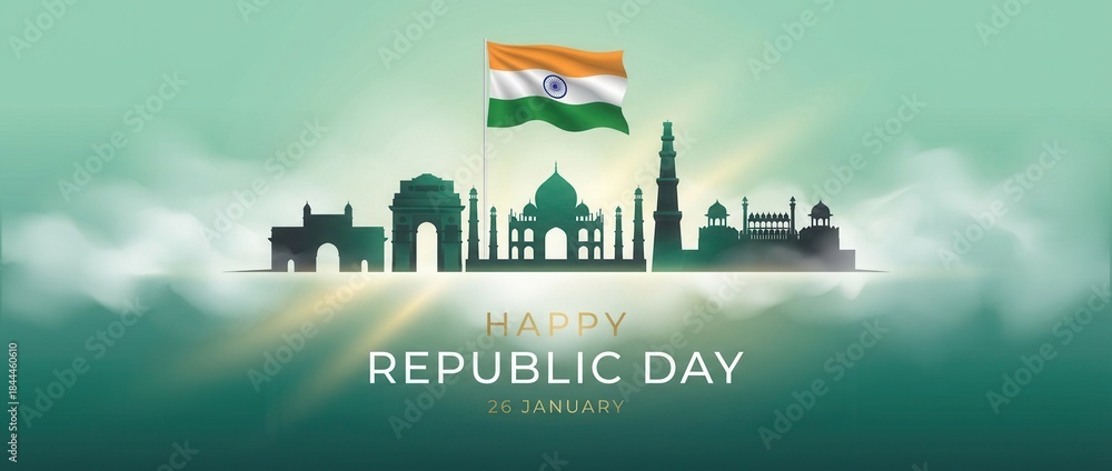 Fototapeta premium India republic day poster design.