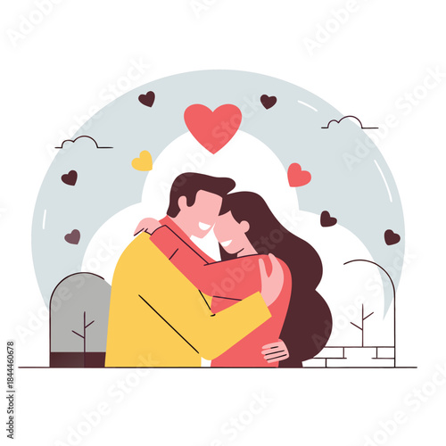 young couple kissing