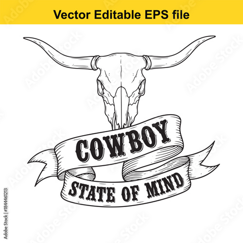 Cowboy state of mind skull
