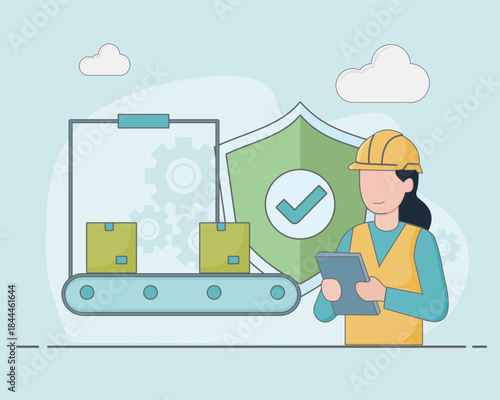 Product Quality Control Vector Illustration for Websites and Business Apps