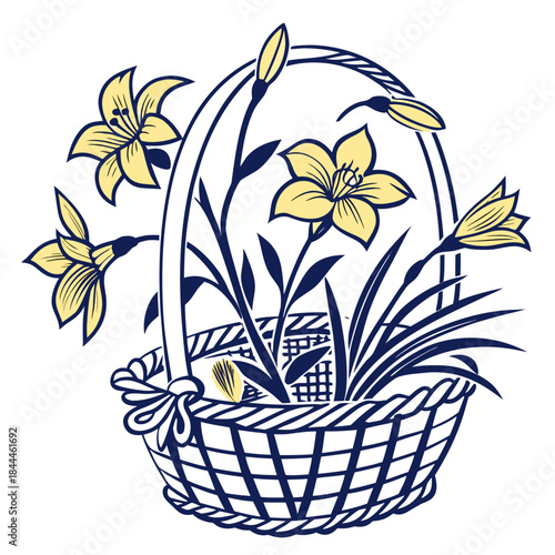 basket of gold perennial flower with leaves