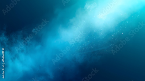 Soft light gradient in blue fog creates dreamy, ethereal effect for backgrounds, wallpapers, and spiritual or mystical themed designs.