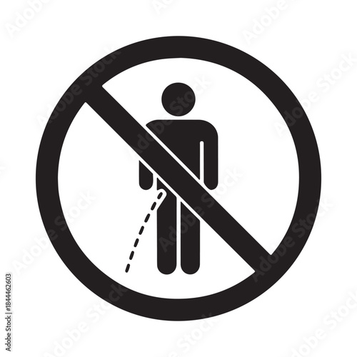 No public urination allowed A clear prohibition sign with a human figure