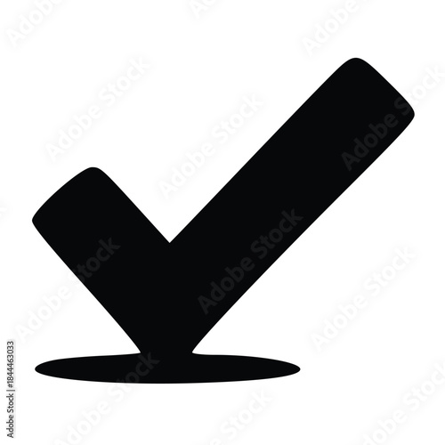 Affirmative Mark: A bold, black checkmark signifies completion and approval against an unstated background. This stark image can evoke feelings of surety and action.