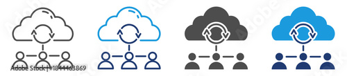 cloud based crm icon sheet with multiple style