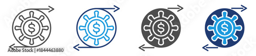 sales automation icon sheet with multiple style