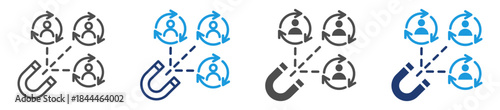 customer retention icon sheet with multiple style