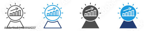 predictive analytics icon sheet with multiple style