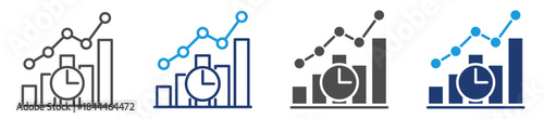 time analytics icon sheet with multiple style