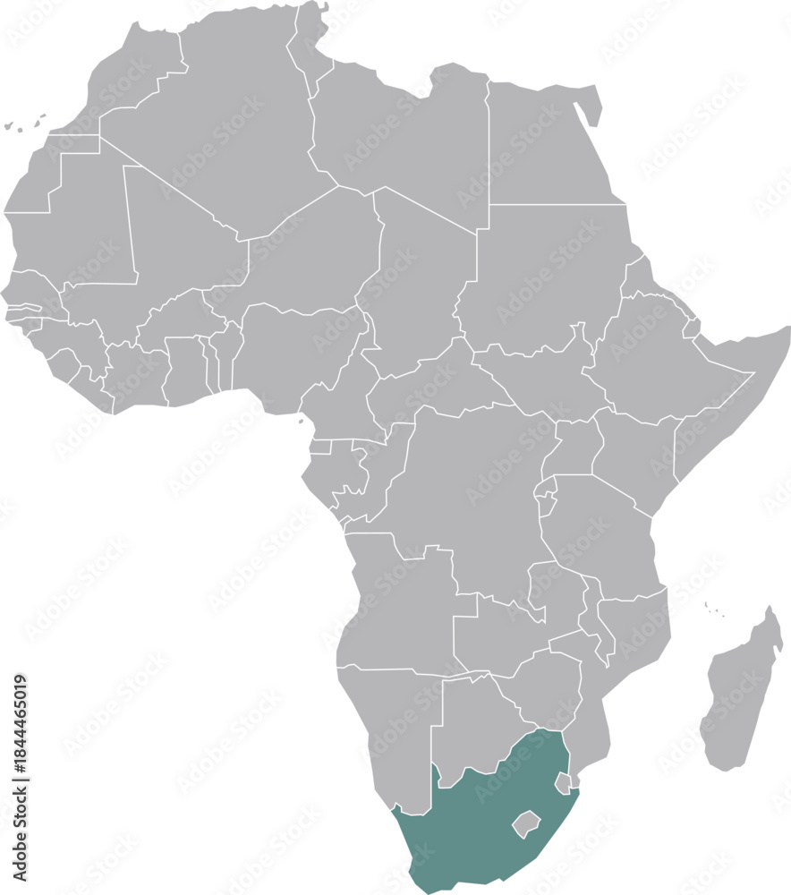 Obraz premium High-resolution illustration of a map of South Africa.