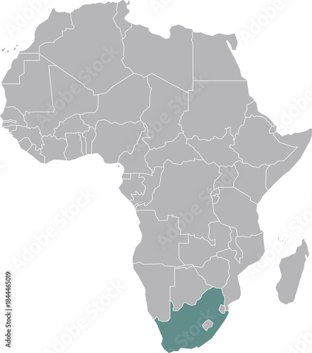 High-resolution illustration of a map of South Africa.