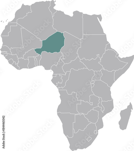 Niger Map Illustration in Africa
