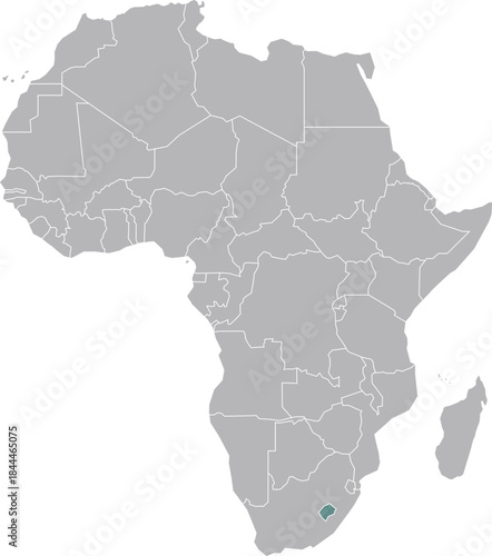Lesotho Map Illustration in Africa