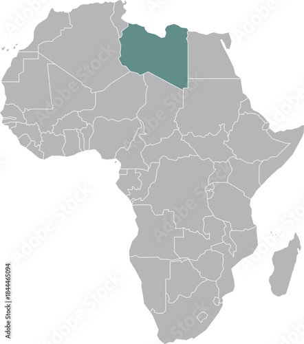 Libya Map Illustration in Africa