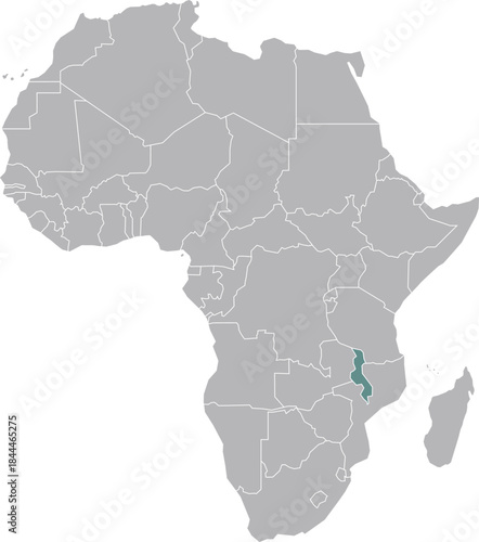 Latest high-resolution map of Malawi, Africa.