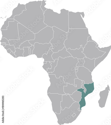 Latest Africa Map of Mozambique, High-Resolution Illustration