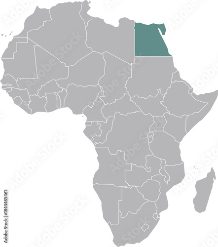 Africa Egypt Country Boundary Map Illustration